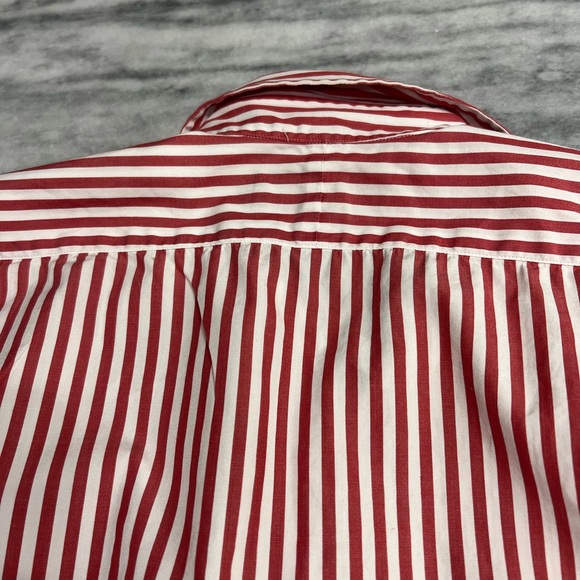 Vintage Ralph Lauren Women's Red/White Striped Shirt size 6 - Picture 10 of 11